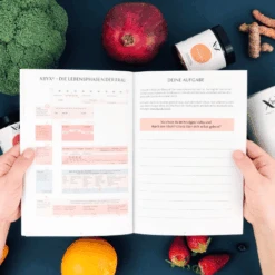 KÖRPERZEIT PROGRAMM -Eclat Naturel Geschaft Korperzeitbuch geoffnet Hande