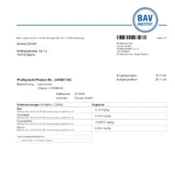 LASS LOCKER -Eclat Naturel Geschaft Lass Locker BAV Pruefbericht