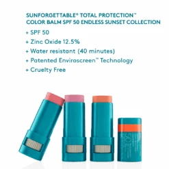 Sunforgettable® Total Protection™ Color Balm SPF 50 Endless Sunset Collection -Eclat Naturel Geschaft PDP SPFProducts BALMS ES FACTS